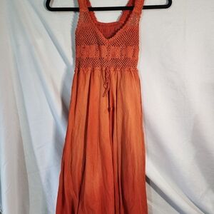 Shoreline Terracotta Crochet Maxi Dress